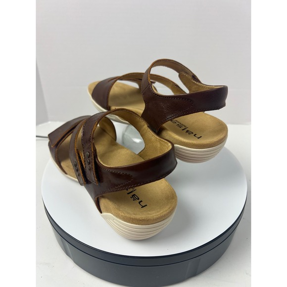 Halsa Denia Brown Leather Comfortable Arch Support Orthopedic Sandals Women 8W - Picture 11 of 17